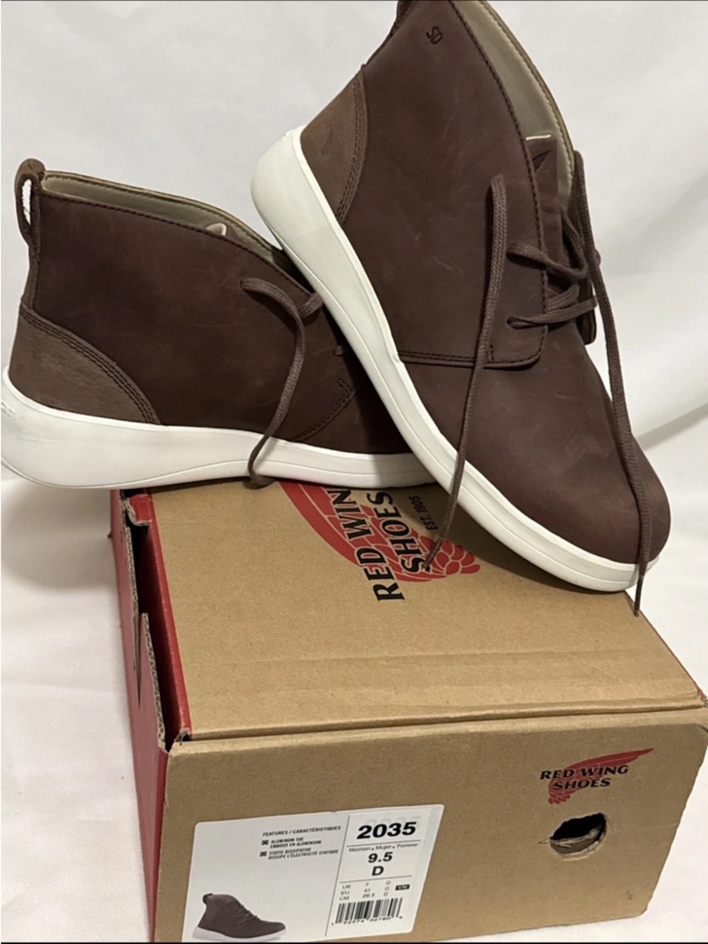 Red Wing Shoes CHUKKA 2035 Women's  Safety-Toe Work Shoe Brown  9.5 D